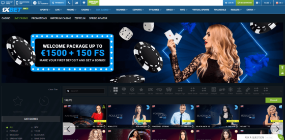 Oficiální stránka 1XBet Casino