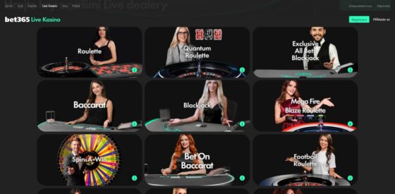 Živé kasino Bet365 Casino