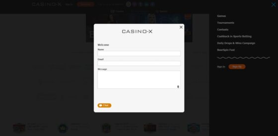Kontakty podpory Casino X