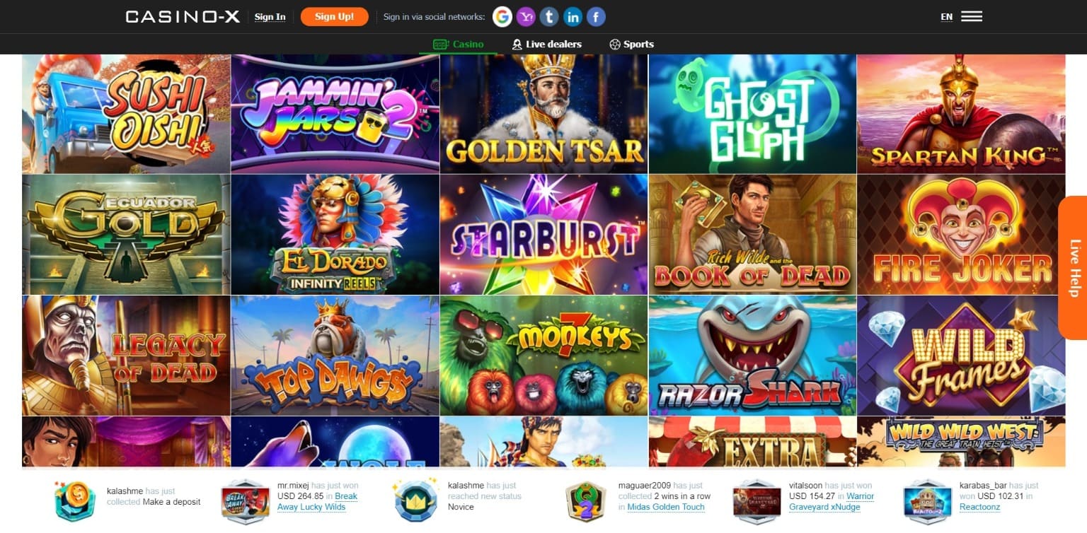 Hrací automaty Casino X
