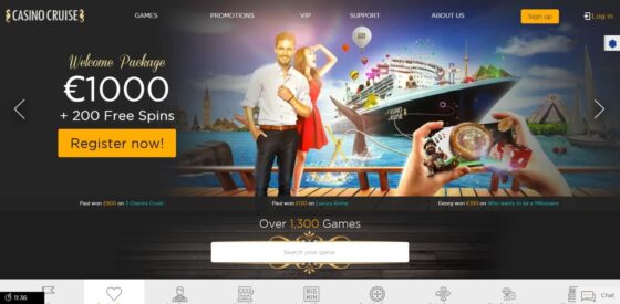 Oficiální stránka Cruise Casino