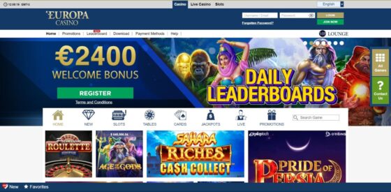 Oficiální stránka Europa Casino