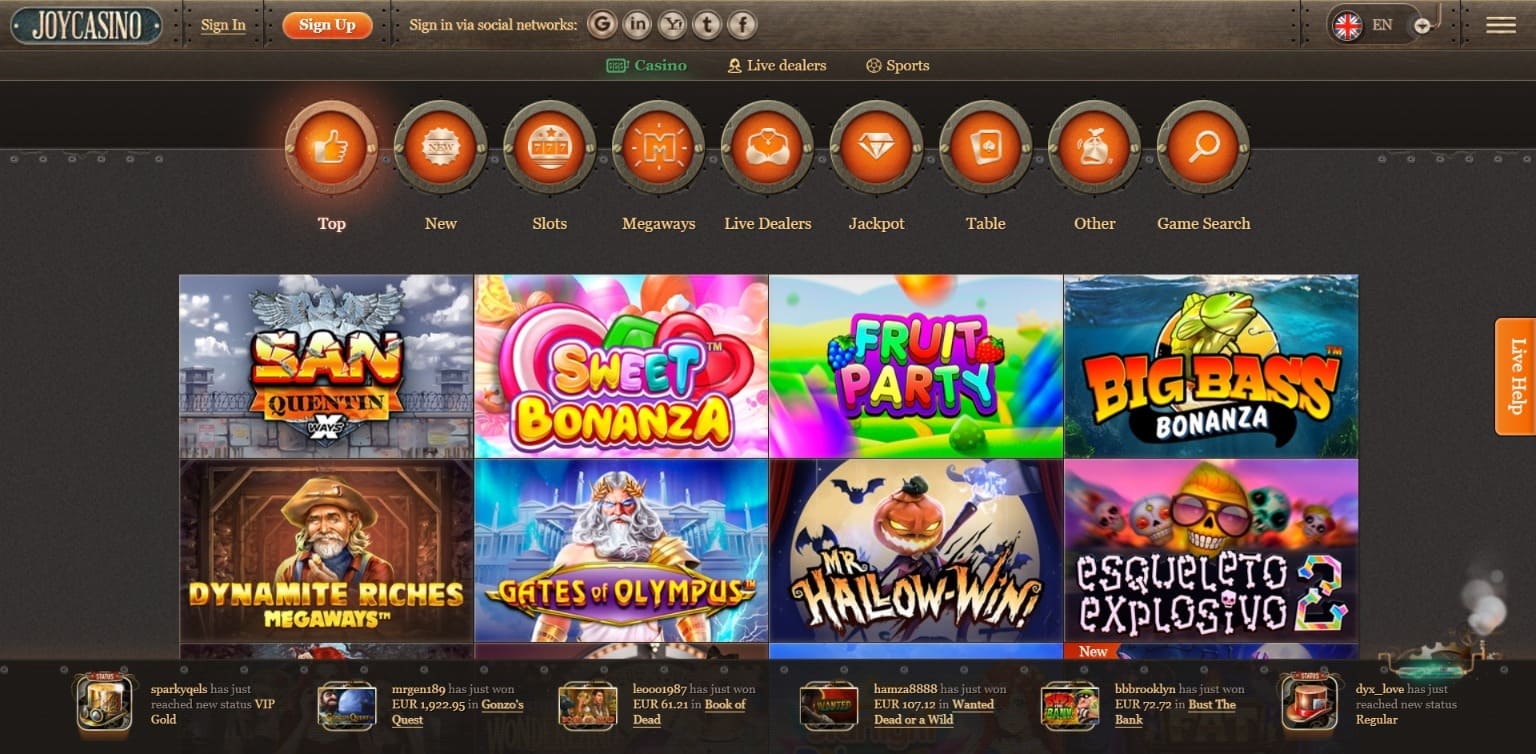 Hrací automaty Joycasino Casino