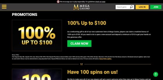 Bonusy Mega Casino
