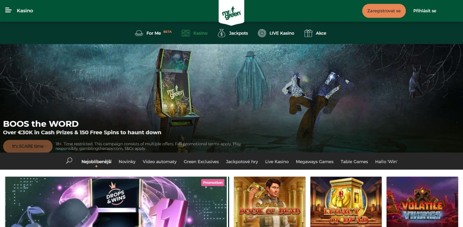 Oficiální stránka Mr Green Casino