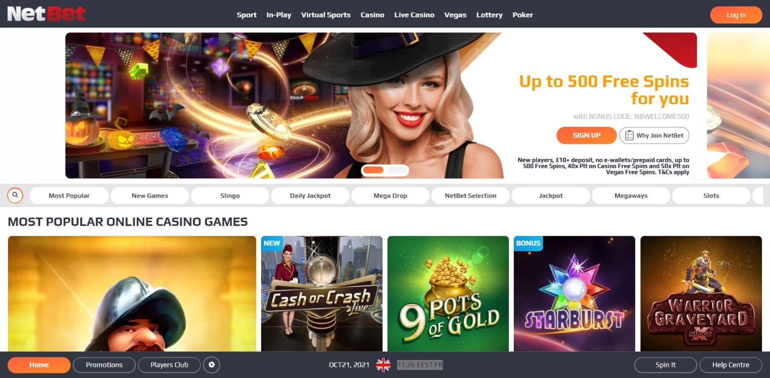 Oficiální stránka NetBet Casino