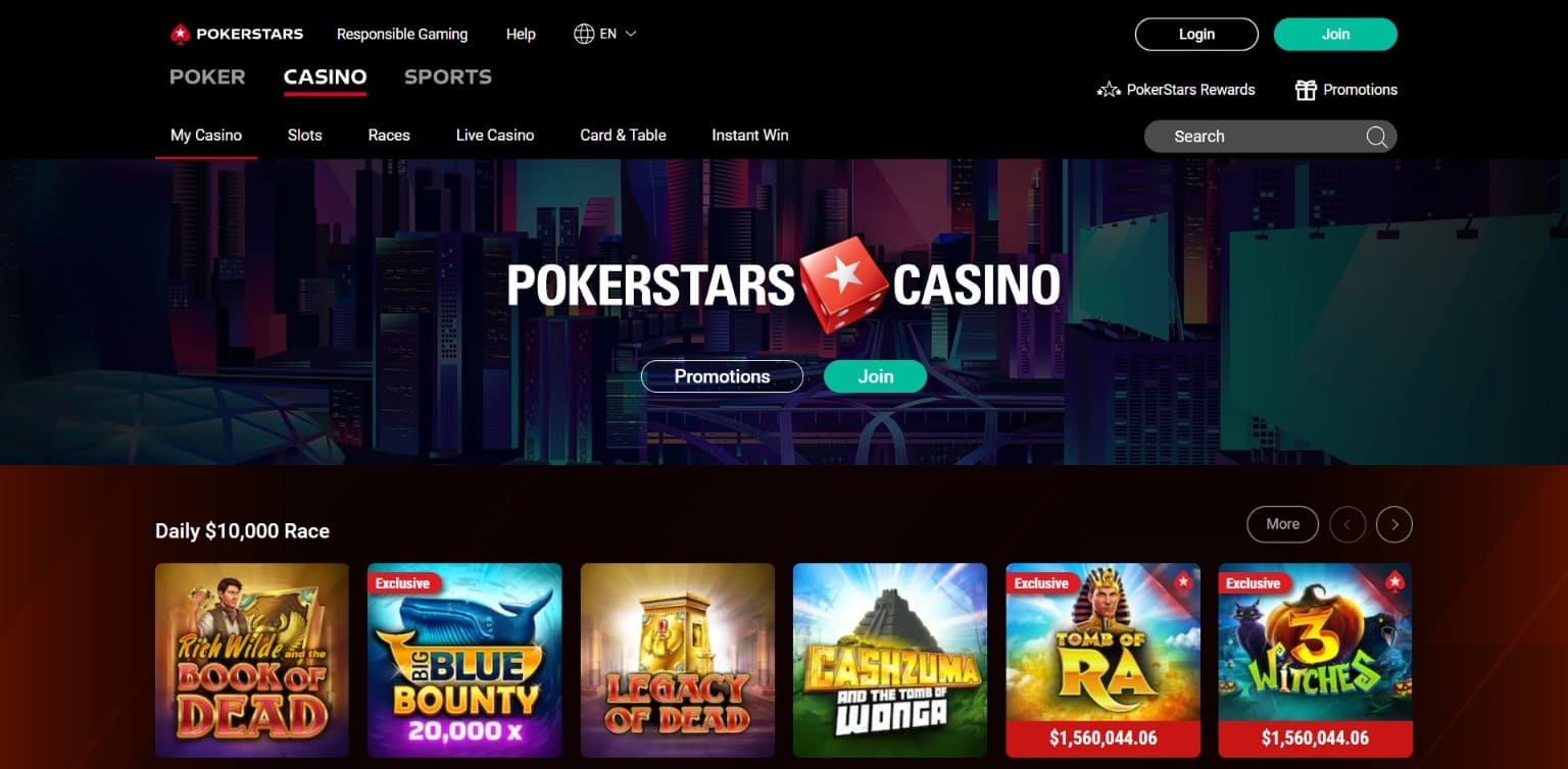 Oficiální stránka PokerStars Casino