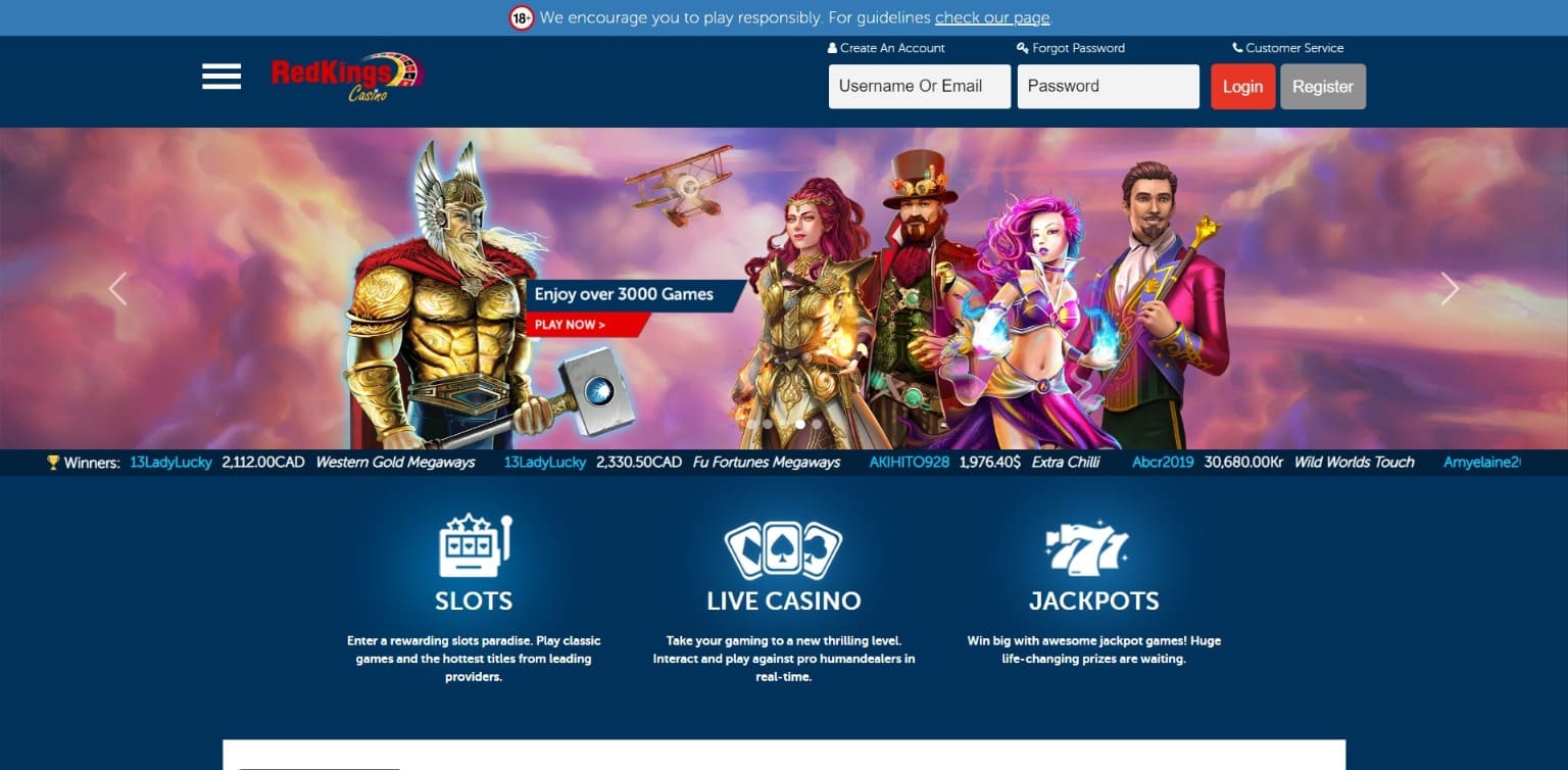 Oficiální stránka RedKings Casino