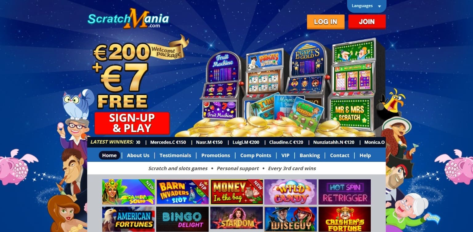 Oficiální stránka ScratchMania Casino