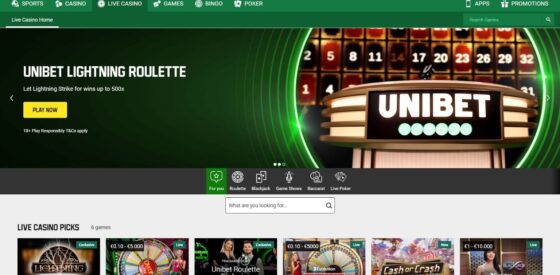 Živé kasino Unibet Casino