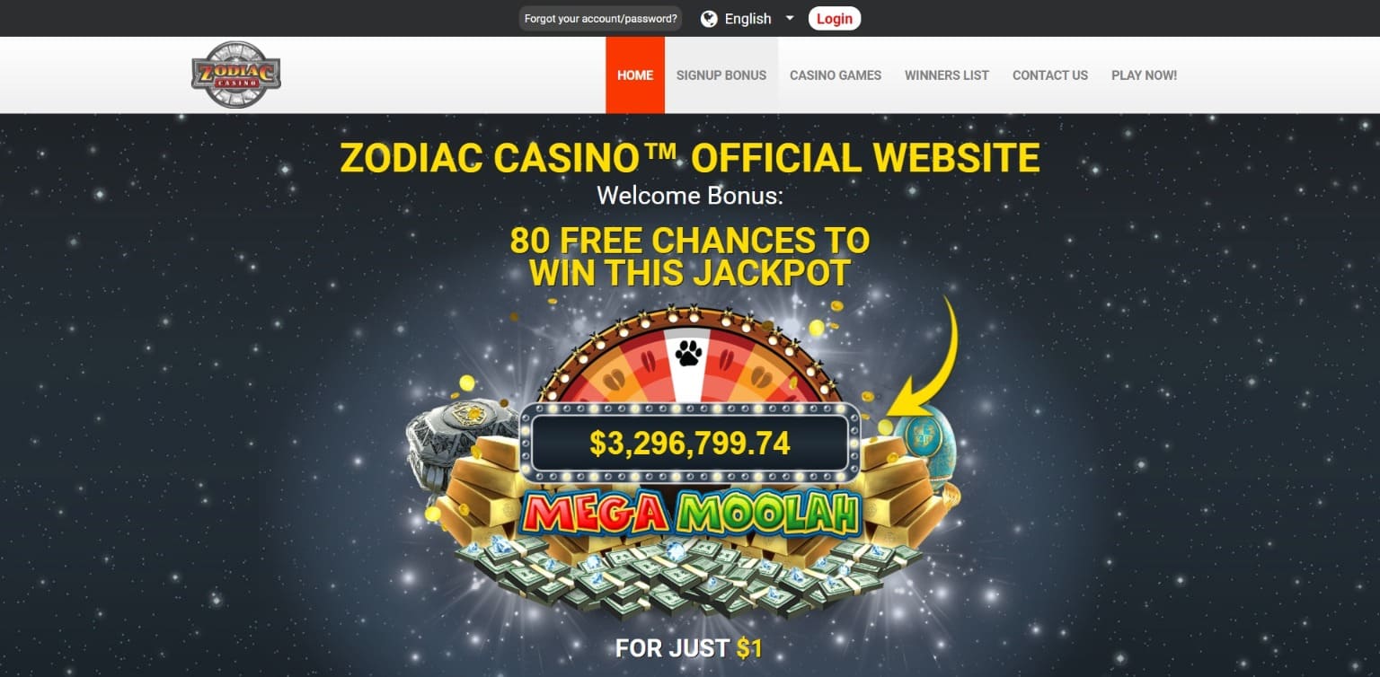 Oficiální stránka Zodiac Casino