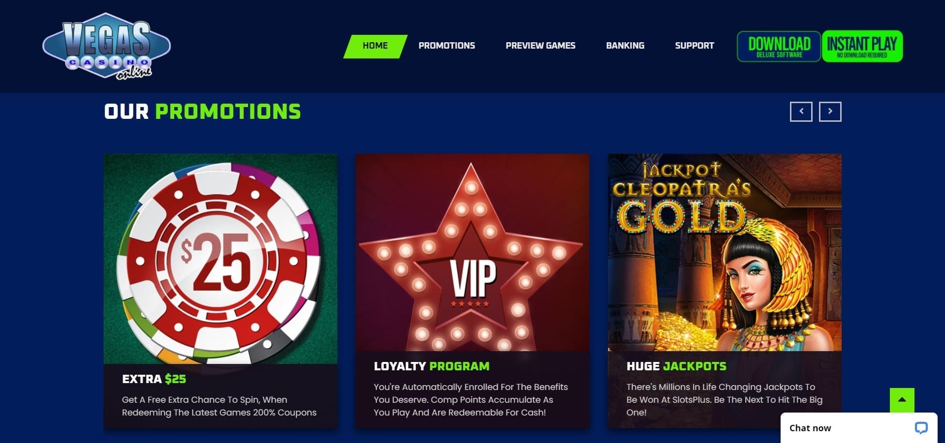 Kasino bonusy Vegas Online