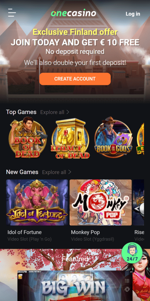 Oficiální webové stránky One Casino