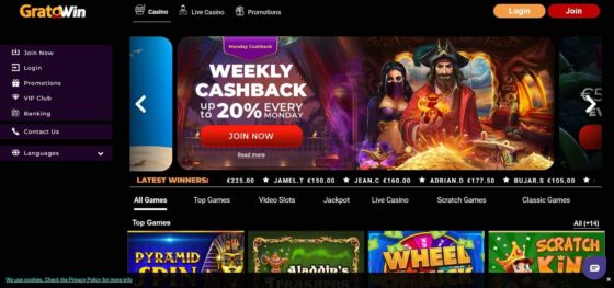 GratoWin casino oficiální stránka