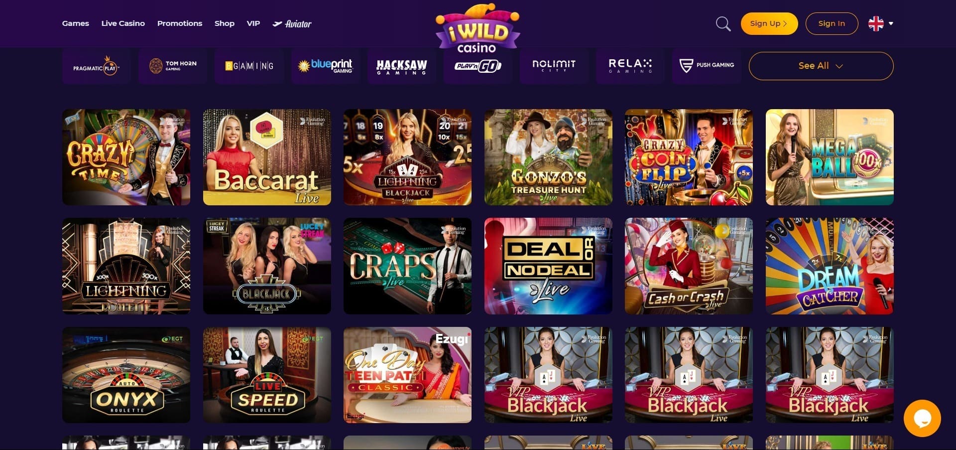 iWild Casino živé kasino