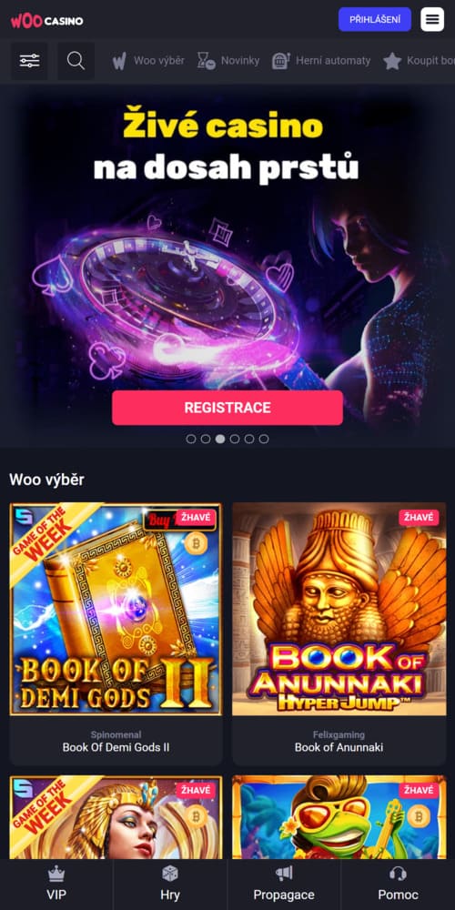 Oficiální webové stránky Woo Casino